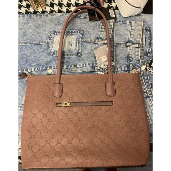 Mauve Bee Monogrammed Handbag - Picture 6 of 9